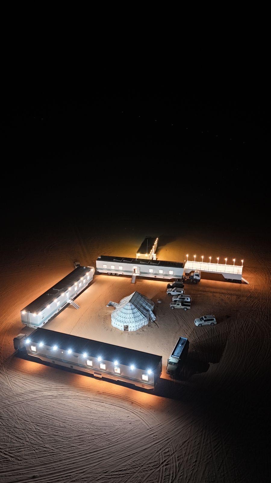 Desert Butat caravans at night