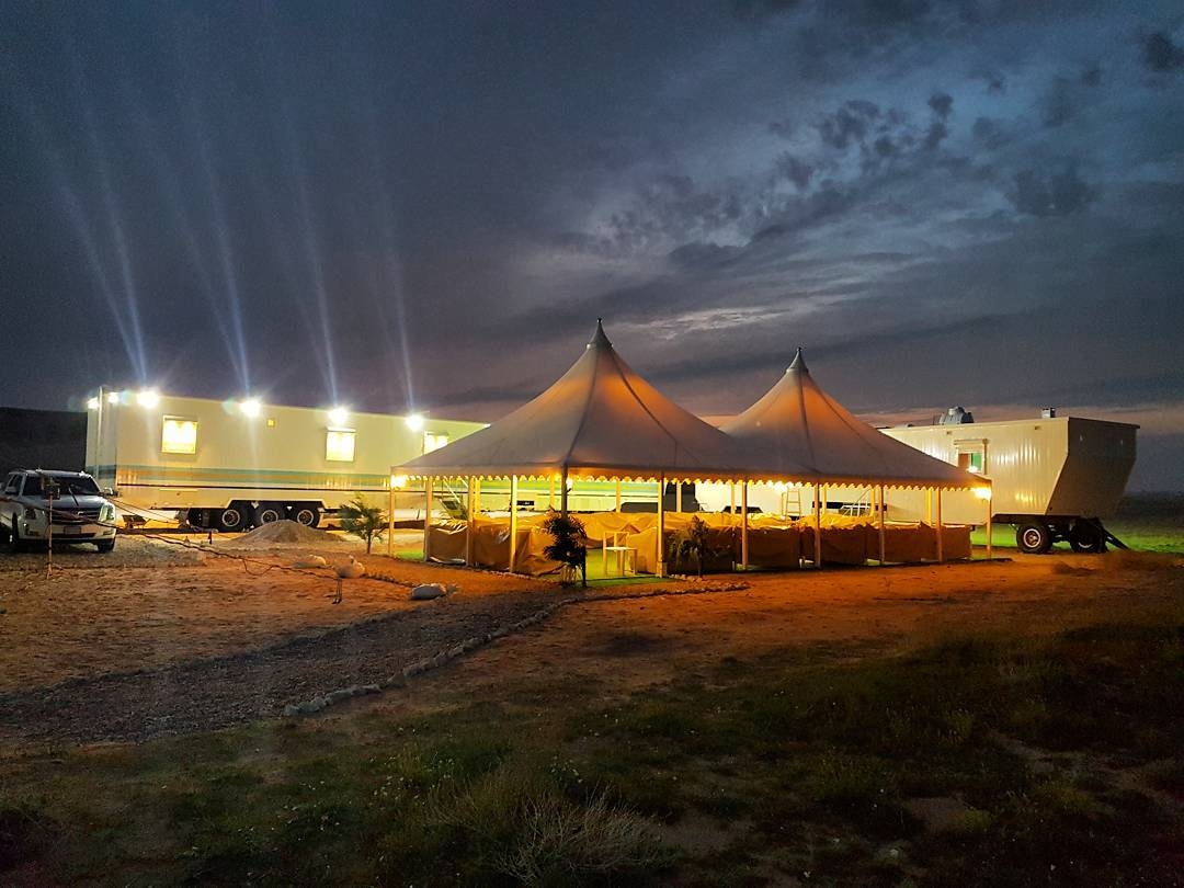 Desert Butat caravan at night